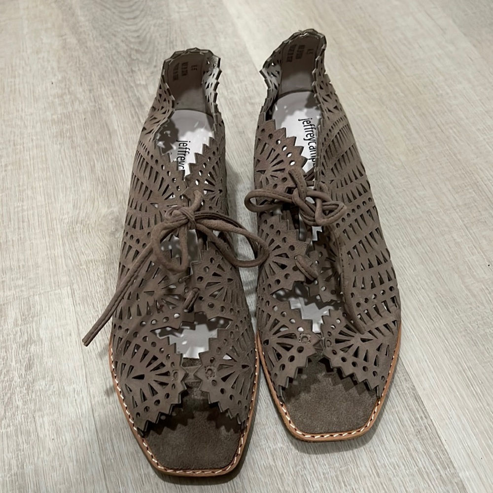 Brand new Jeffrey Campbell lace up wedge sandals